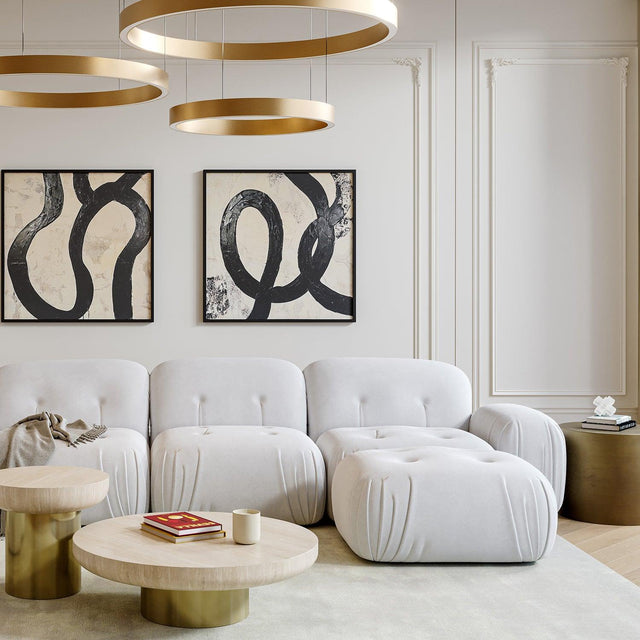 Rune Ottoman Off White Velvet