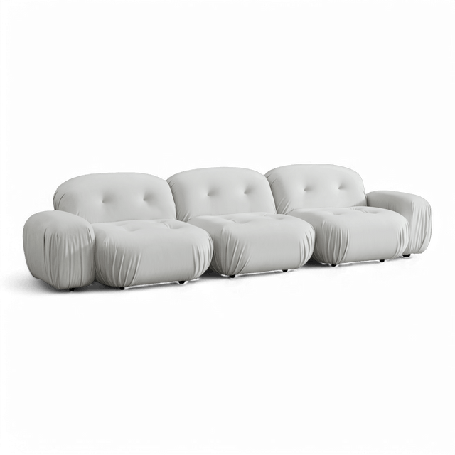 Rune Sectional Sofa Off White Velvet