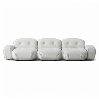 Rune Sectional Sofa Off White Velvet
