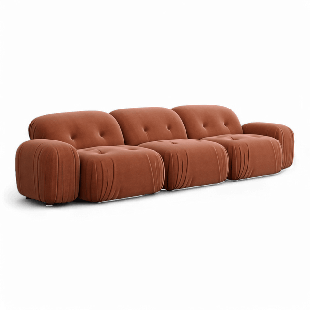 Rune Sectional Sofa Terracotta Velvet