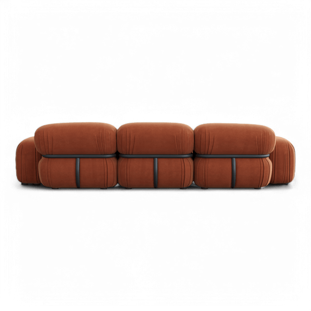 Rune Sectional Sofa Terracotta Velvet