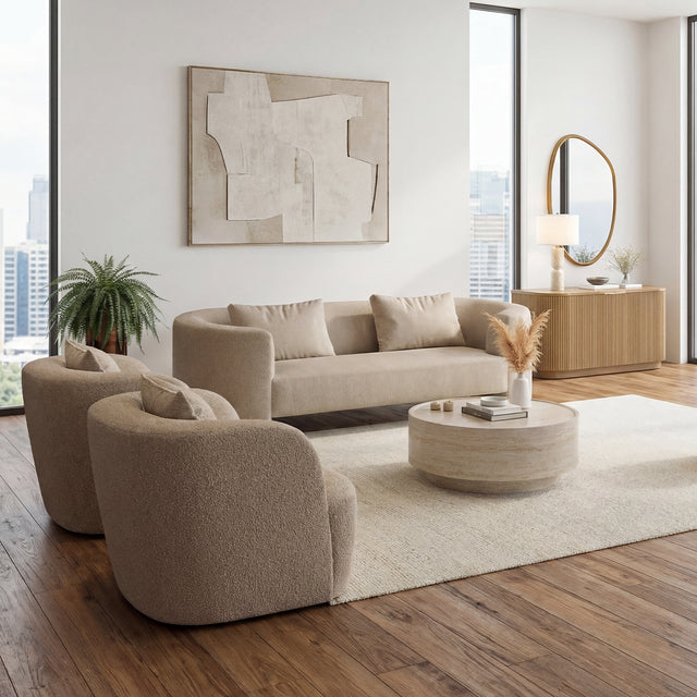 Elora 3 Seater Sofa Greige Boucle