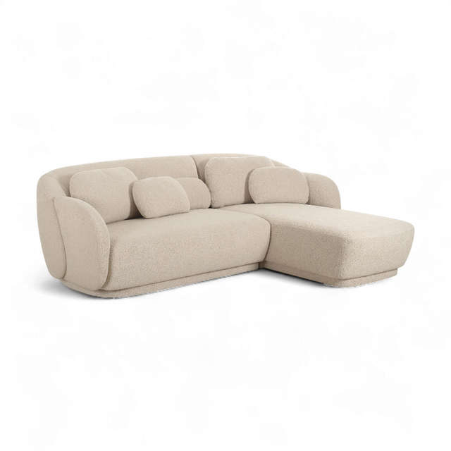 Etrusca Sectional Sofa Cream Boucle