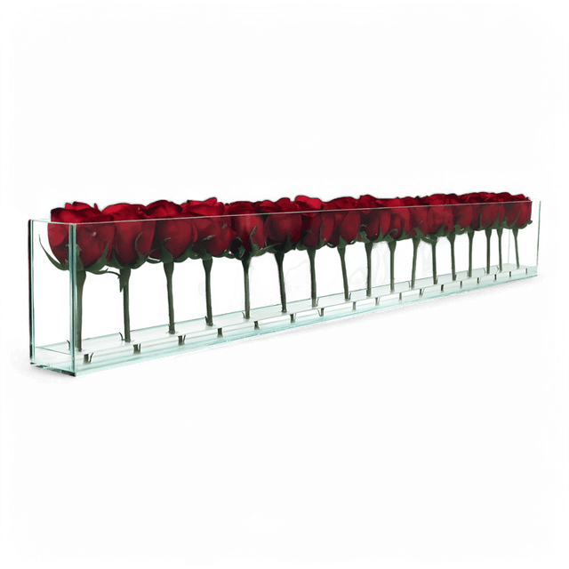48" Roses with Flush Vase Red