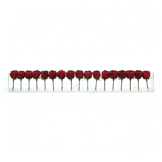 48" Roses with Flush Vase Red