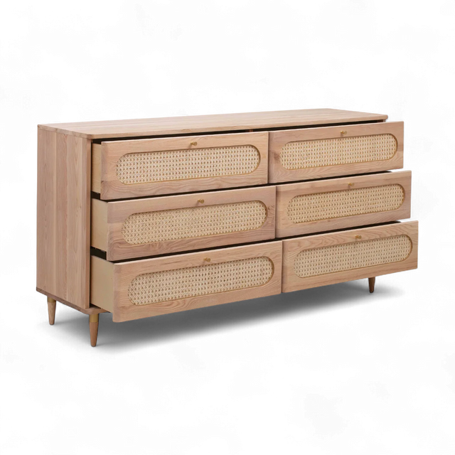 Frost Cane 6 Drawer Dresser