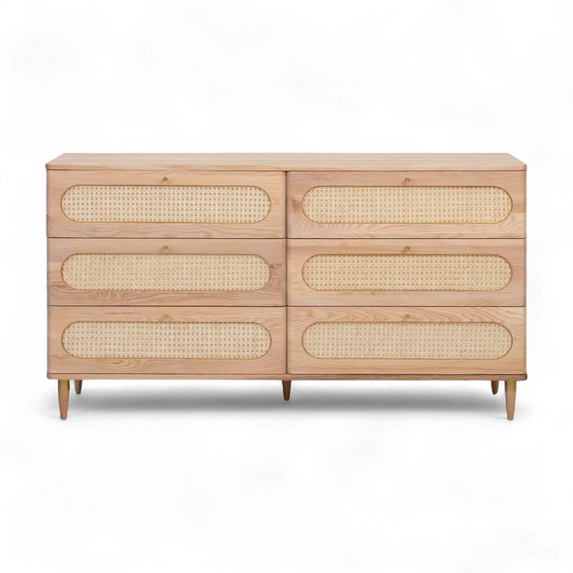 Frost Cane 6 Drawer Dresser