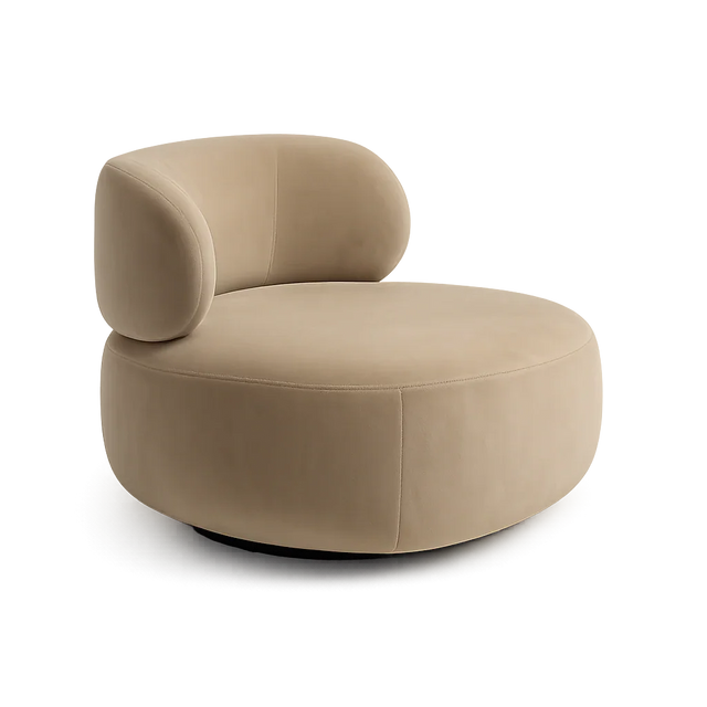 Lilo Swivel Lounge Chair Beige Velvet