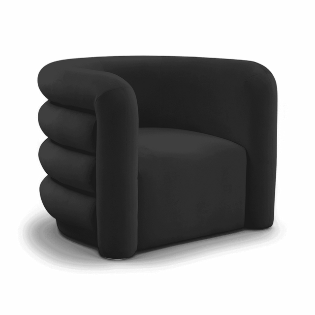 Comet Black Velvet Lounge Chair