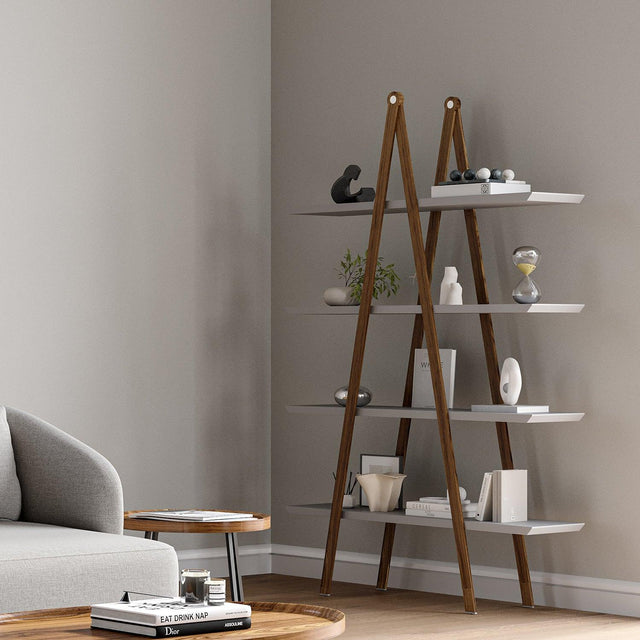 Logan Bookshelf Walnut and Gray