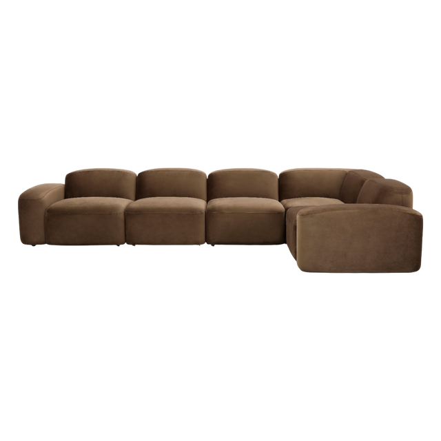 Brunello Large Modular Sofa Brown Velvet