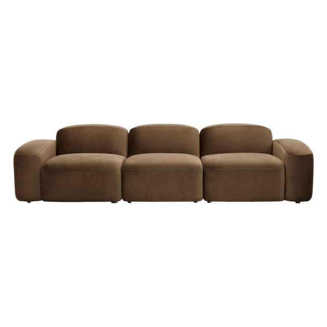 Brunello 3-Piece Sofa Brown Velvet