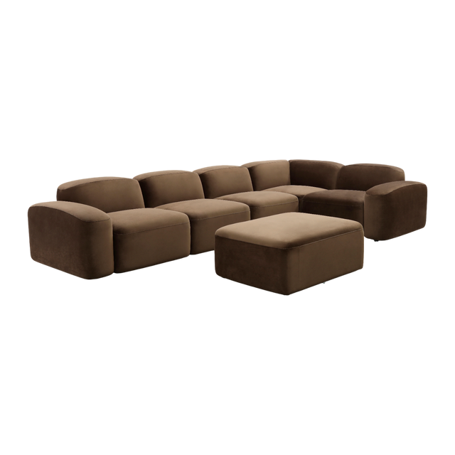 Brunello Large Modular Sofa Brown Velvet