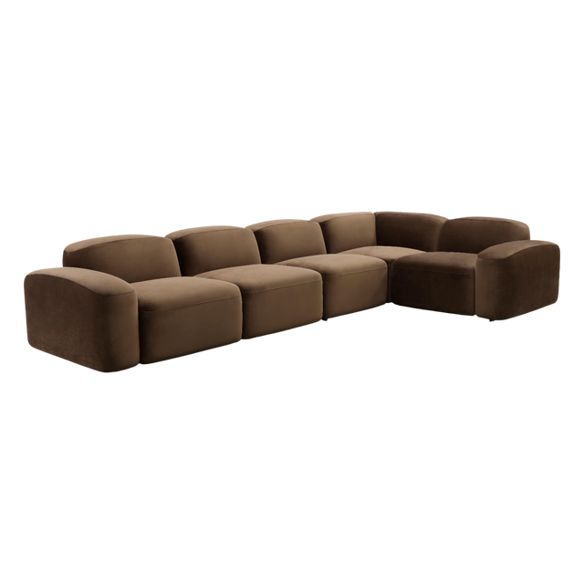 Brunello Large Modular Sofa Brown Velvet