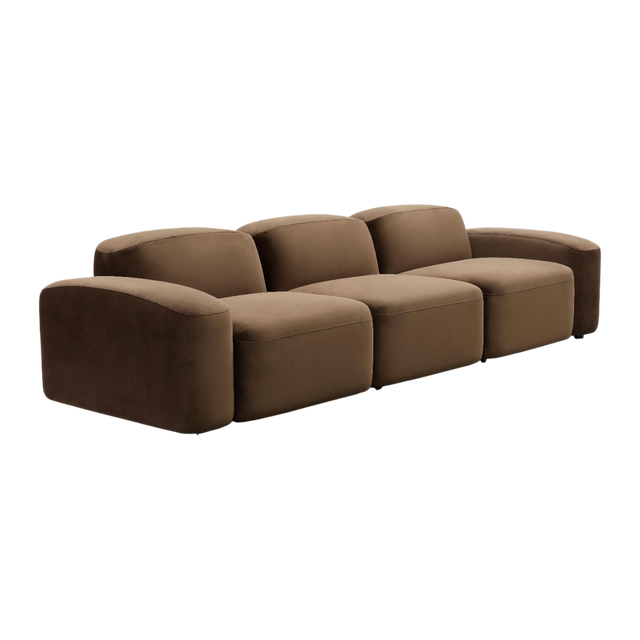 Brunello 3-Piece Sofa Brown Velvet