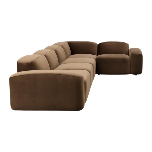 Brunello Large Modular Sofa Brown Velvet