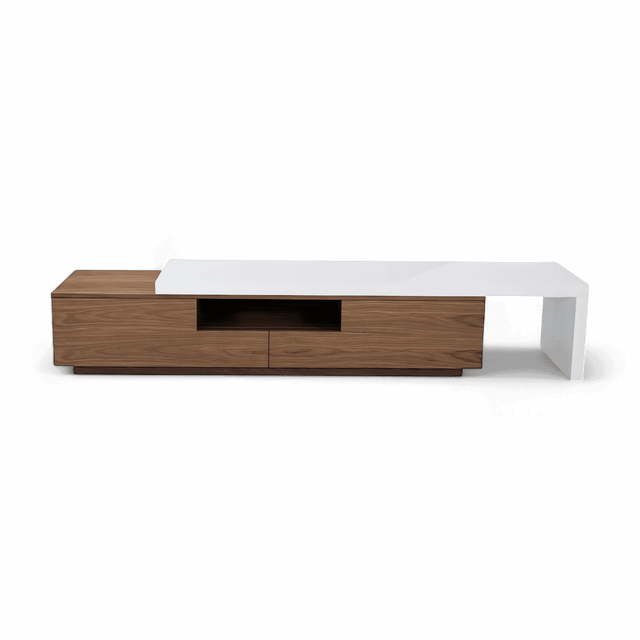 Murino Tv Stand Walnut & White Extension
