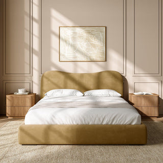 Nido Bed Camel Velvet
