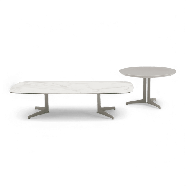 Orsino Coffee Table Set White and Taupe