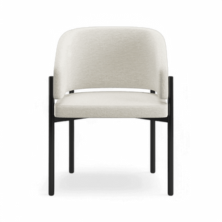 Oxford Dining Chair Off White & Black Frame