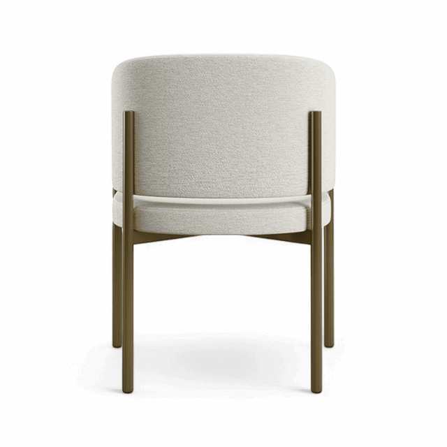 Oxford Dining Chair Off White & Brass Frame