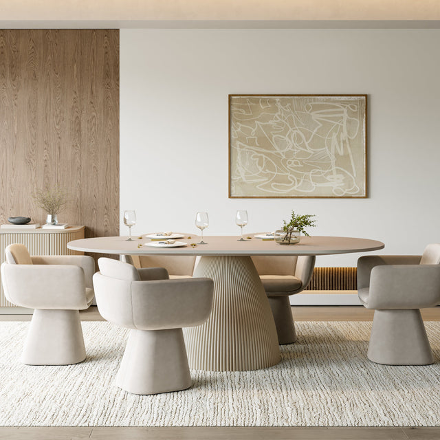 Oxford Round Dining Table Alabaster