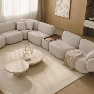 Divano Extended Sectional Sofa Set Off White