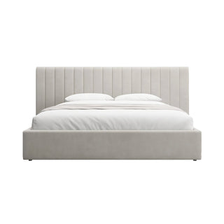 Rune King Bed Beige Velvet