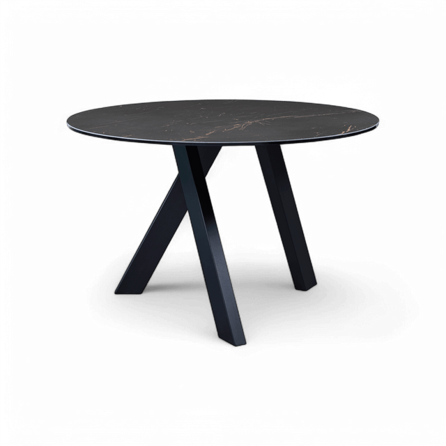 Robbie Round Dining Table Black
