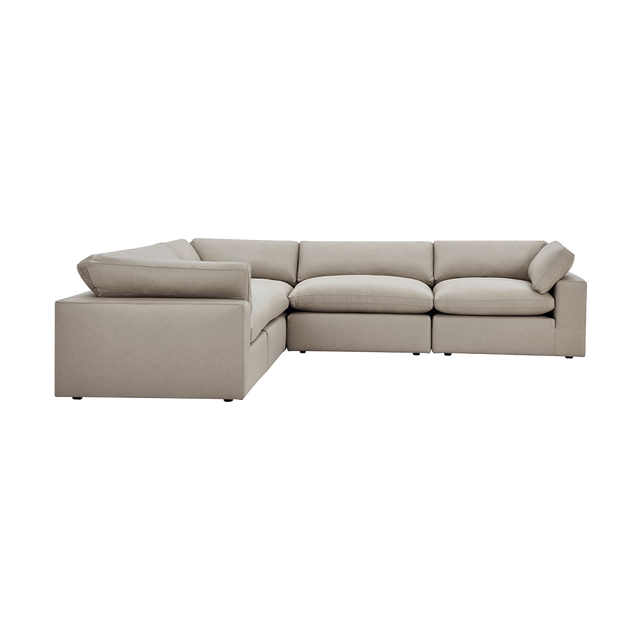 Bloom Leather Sectional Modular Sofa Mocha