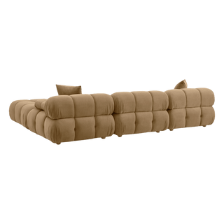 Solace Camel Velvet 4-piece Modular Sectional