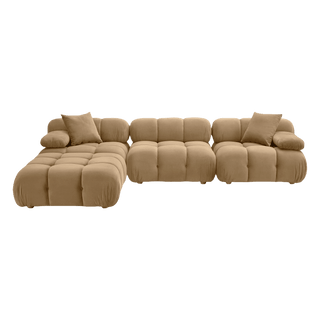 Solace Camel Velvet 4-piece Modular Sectional