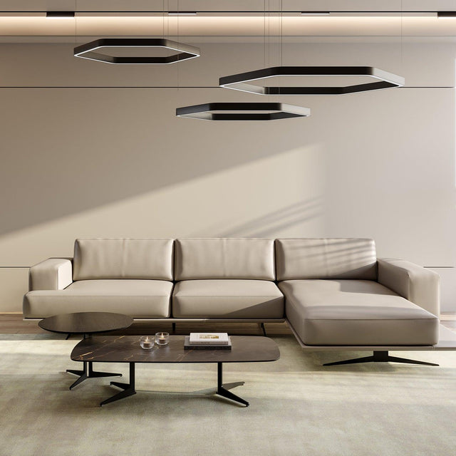 Valentino Right Sectional Sofa Gray