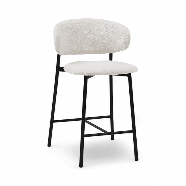 Zoya Counter Stool White Boucle