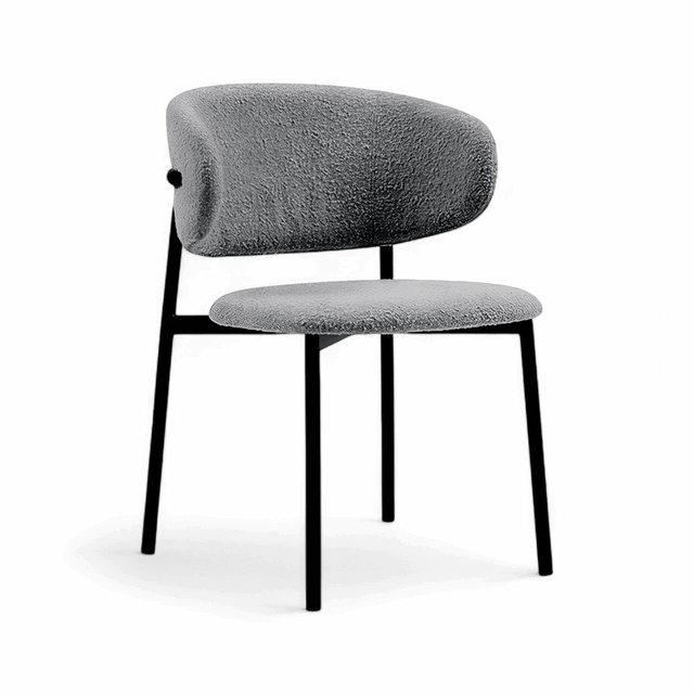 Zoya Dining Chair Gray Boucle