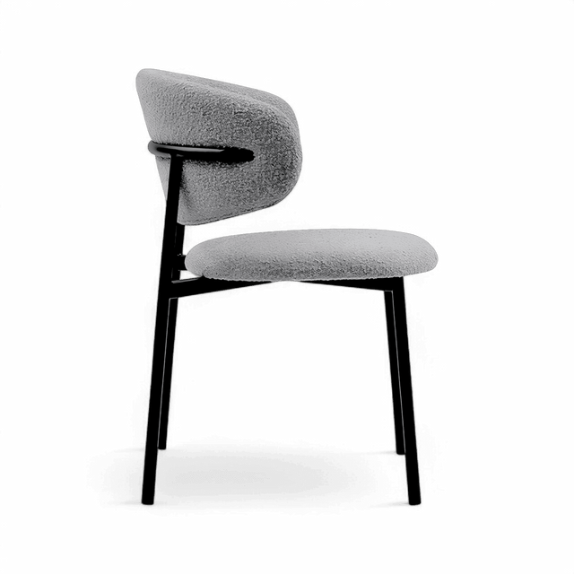 Zoya Dining Chair Gray Boucle