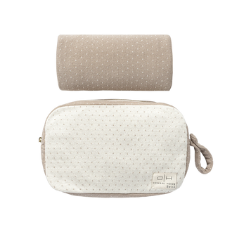 Dotty Pouch & Blanket Set Stone
