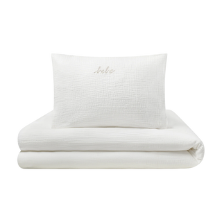 Gauze 3 Piece Crib Set in Pouch White