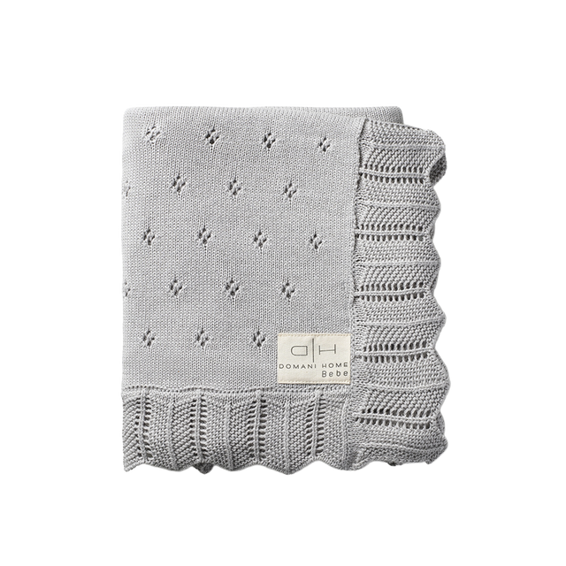 Scalloped Pointelle Blanket Nimbus Cloud