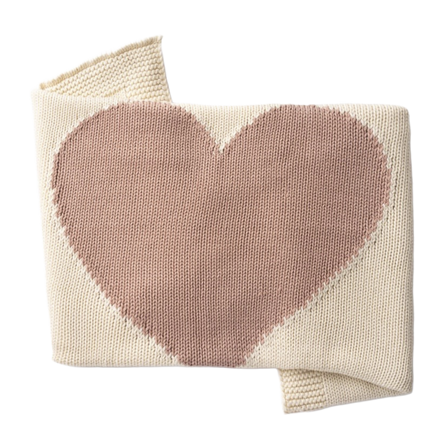 Heart Baby Blanket Blush