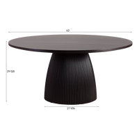 Oxford Round Dining Table Black Wood