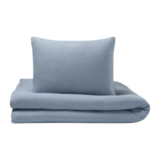 Gauze 3 Piece Crib Set in Pouch Blue