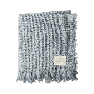 Waffle Muslin Baby Blanket Blue