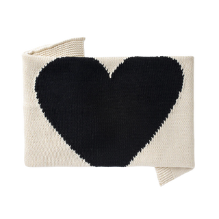 Heart Baby Blanket Black