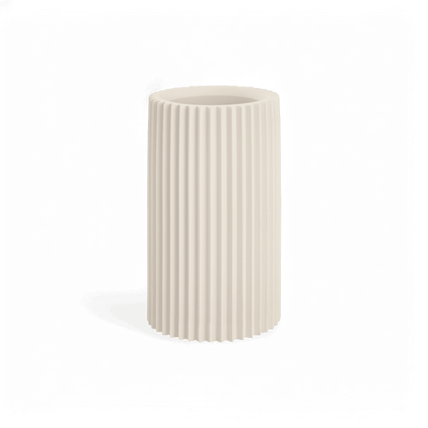 Glint White Microciment Vase