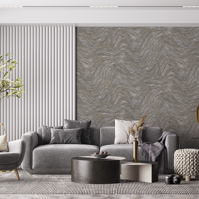 Amalfi Wallpaper Silver Onyx
