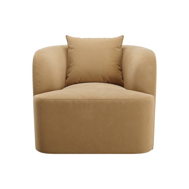Elora Lounge Chair Camel Velvet
