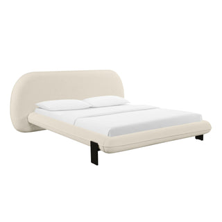 Stellar Off White Fabric Queen Bed