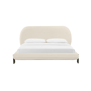 Stellar Off White Fabric Queen Bed