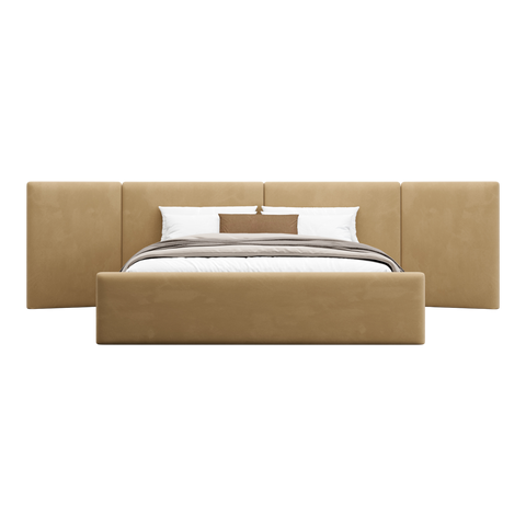 Apogee Bed Camel Velvet
